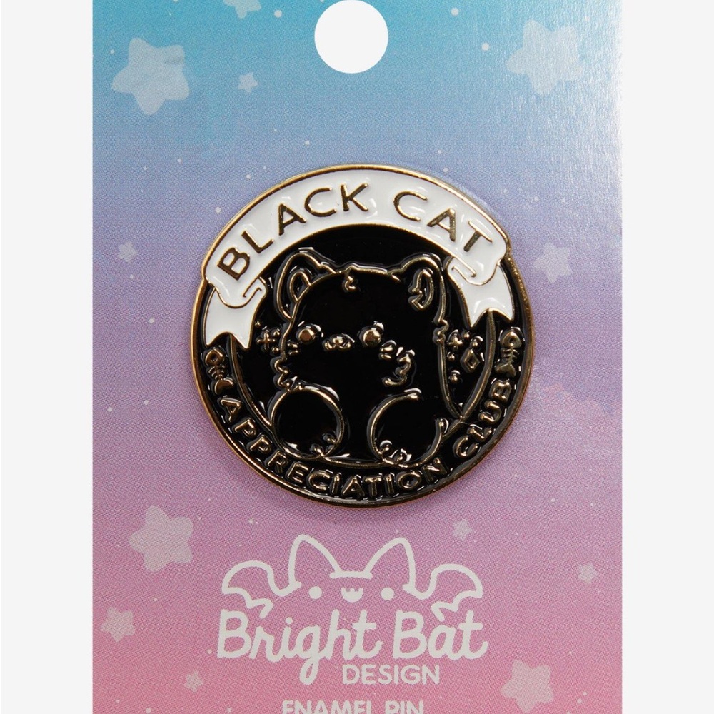 Black Cat Appreciation Club‎ Enamel Pin Bright Bat Hot Topic